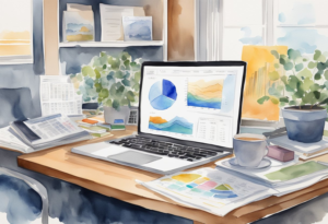 A laptop open to the All Weather Portfolio Allocation by Ray Dalio