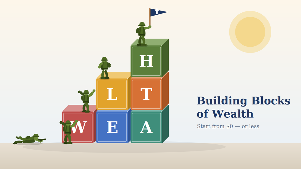 Building wealth from zero with the building blocks of wealth.